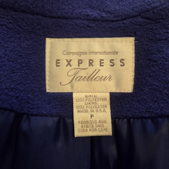 Express 90s Royal Blue Fleece Blazer - Picture 6 of 10
